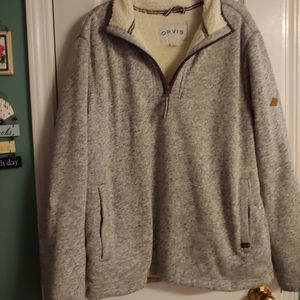 Gray Orvis lined Pullover Sz Medium
